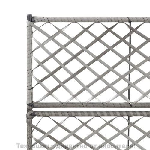 Пергола висока леха с 2 саксии, 58x30x107 см, полиратан, сива