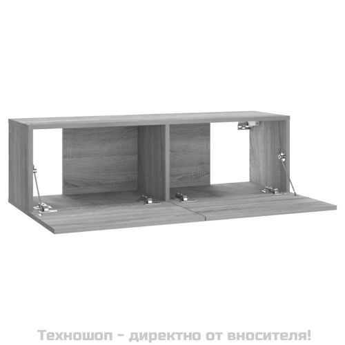 ТB стенен шкаф, сив сонома, 100x30x30 см, инженерно дърво
