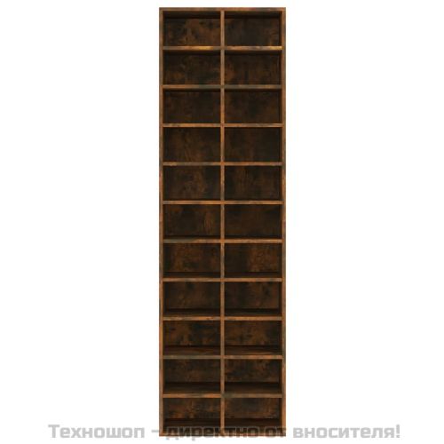 Шкаф за обувки, опушен дъб, 54x34x183 см, инженерно дърво
