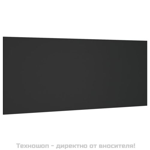 Горна табла за легло, черна, 200x1,5x80 см, инженерна дървесина