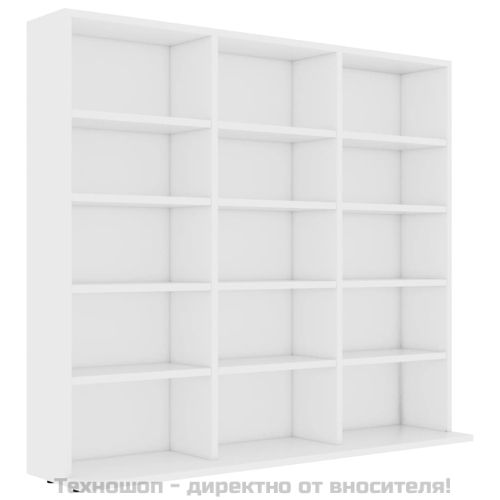 CD шкаф, бял, 100x23x89,5 см, инженерно дърво