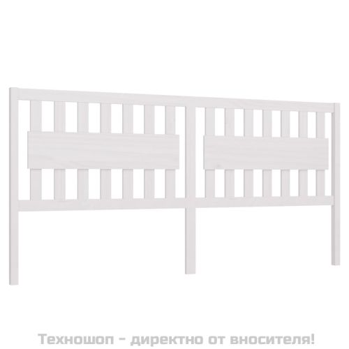 Горна табла за легло, бяла, 205,5x4x100 см, бор масив