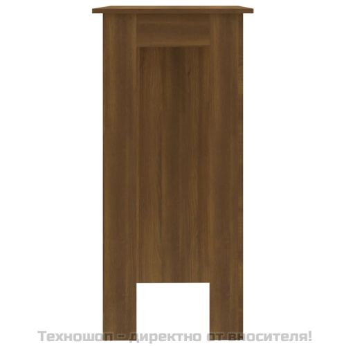 Бар маса с рафт, кафяв дъб, 102x50x103,5 см, инженерно дърво