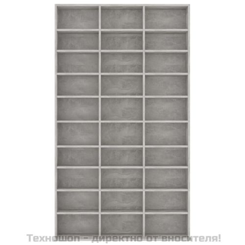Етажерка за компактдискове сива 102x16x177,5 см инженерно дърво