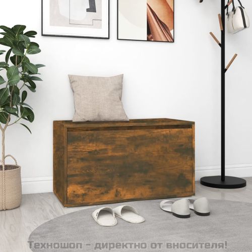 Пейка за антре, 80x40x45 см, опушен дъб, инженерно дърво