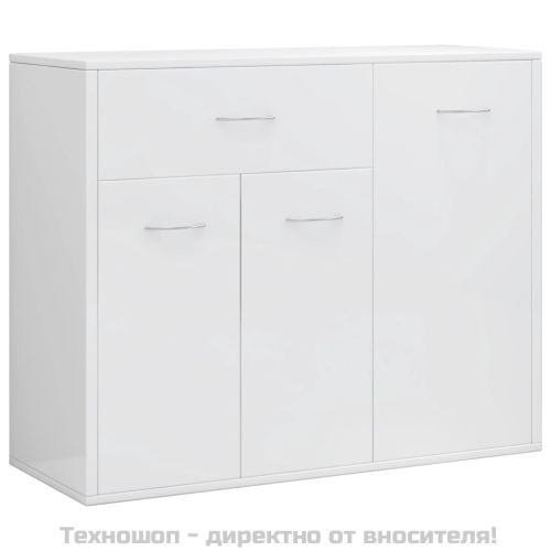 Бюфет, бял гланц, 88x30x70 см, инженерно дърво
