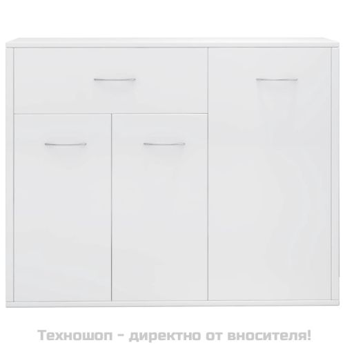 Бюфет, бял гланц, 88x30x70 см, инженерно дърво