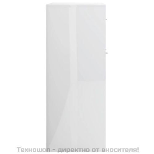 Бюфет, бял гланц, 88x30x70 см, инженерно дърво