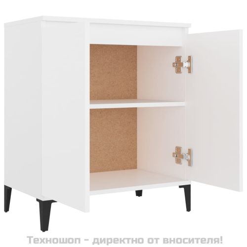 Сайдборд, бял, 60x35x70 см, инженерно дърво