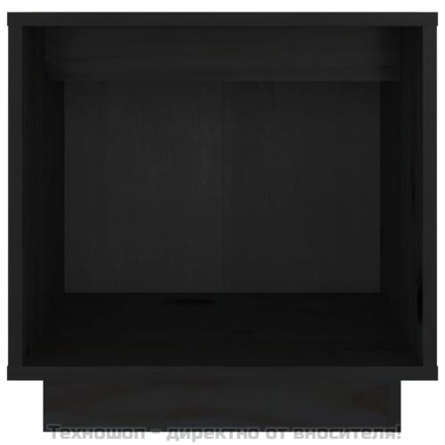 Нощни шкафчета, 2 бр, черни, 40x30x40 см, борово дърво масив