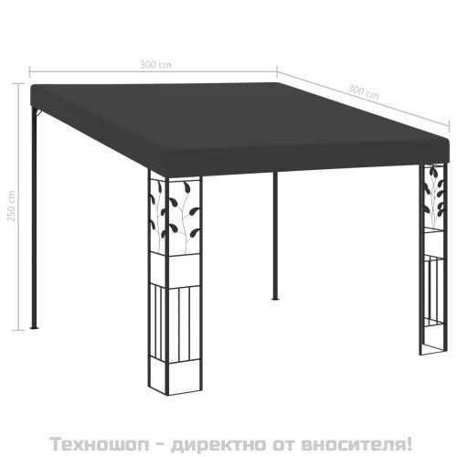 Шатра за стенен монтаж, 3x3x2,5 м, антрацит
