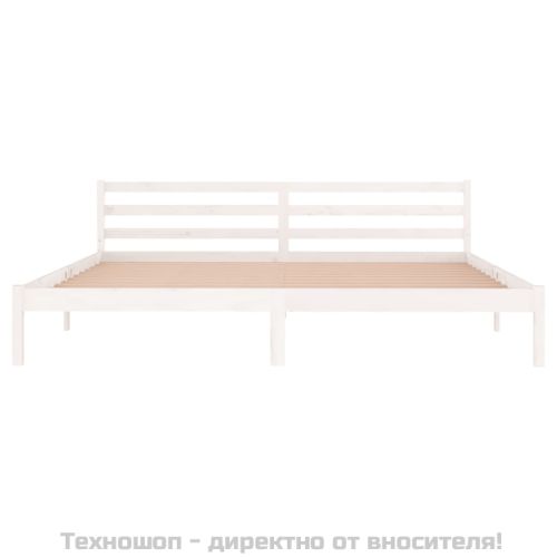 Рамка за легло, бор масив, 200x200 см, бяла