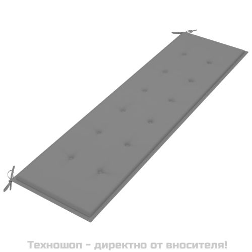Възглавница за градинска пейка сива 180x50x3 см оксфорд плат
