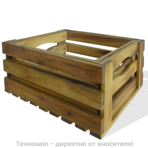 Комплект щайги за ябълки, 2 бр, масивно акациево дърво