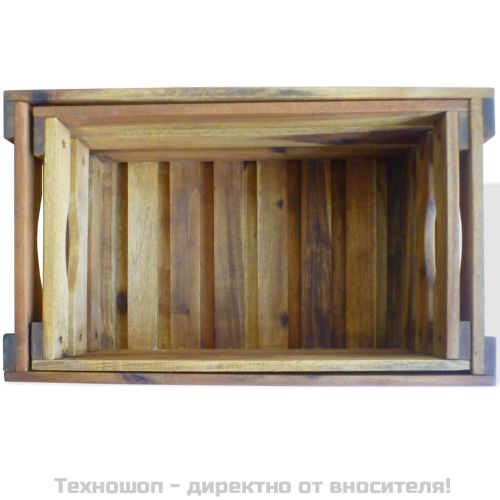 Комплект щайги за ябълки, 2 бр, масивно акациево дърво