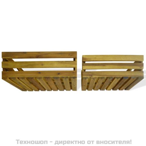 Комплект щайги за ябълки, 2 бр, масивно акациево дърво