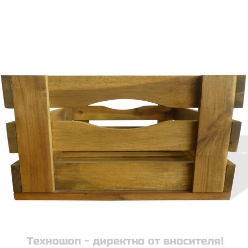 Комплект щайги за ябълки, 2 бр, масивно акациево дърво