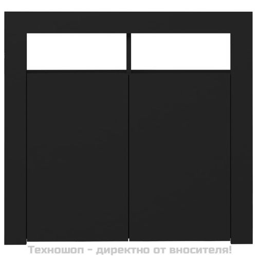 Сайдборд с LED светлини, черен, 80x35x75 см
