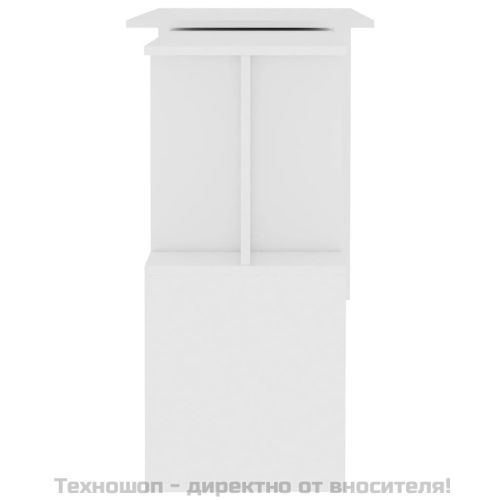 Ъглово бюро, бяло, 200x50x76 см, инженерно дърво