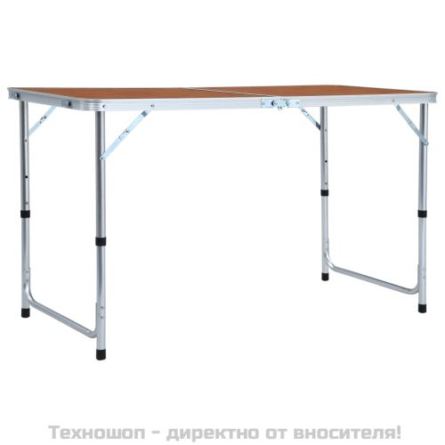 Сгъваема къмпинг маса, алуминий, 120x60 см