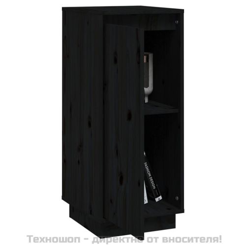 Сайдборди, 2 бр, черни, 31,5x34x75 см, бор масив