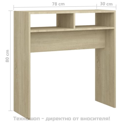 Конзолна маса, дъб сонома, 78x30x80 см, инженерно дърво