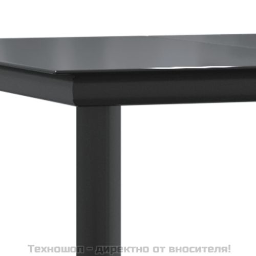 Градински трапезен комплект, 5 части, черен