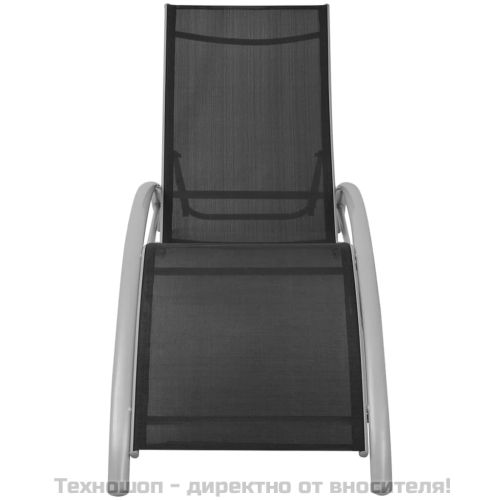 Шезлонг, алуминий, черен
