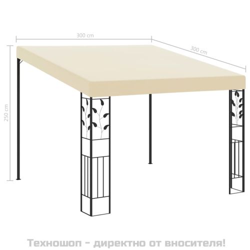 Шатра за стенен монтаж, 3x3x2,5 м, кремава