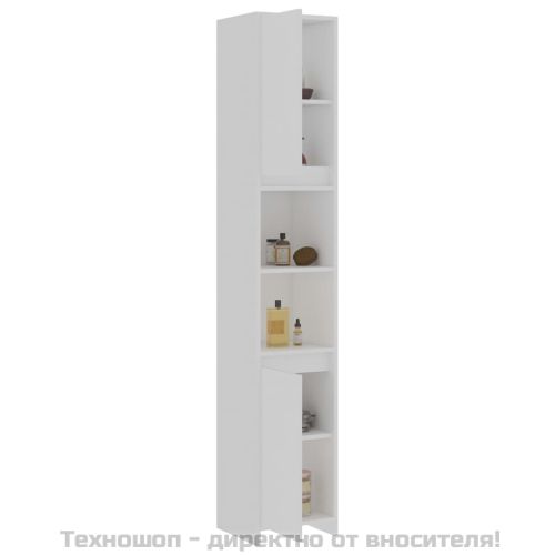 Шкаф за баня, бял, 30x30x183,5 см, ПДЧ