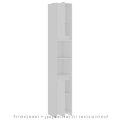 Шкаф за баня, бял, 30x30x183,5 см, ПДЧ