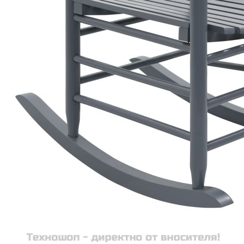 Люлеещ се стол с извита седалка, сив, дърво от топола