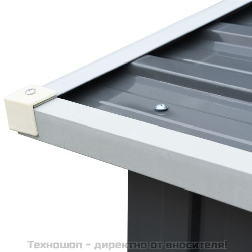 Навес за дърва, поцинкована стомана, 330x92x153 см, сив