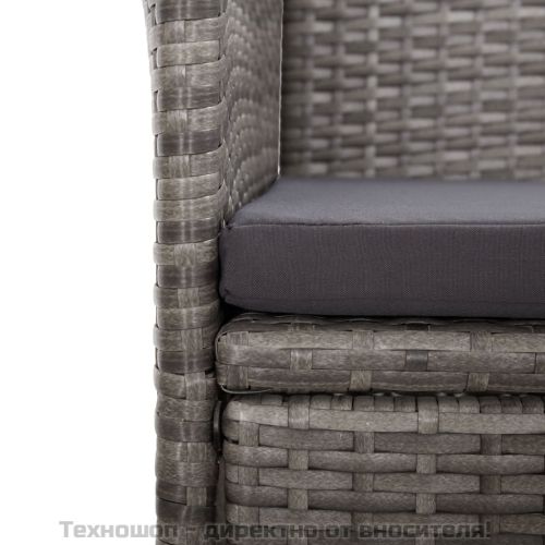 Накланящи градински столове с възглавници 2 бр полиратан сиви