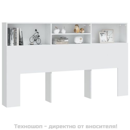 Табла за легло тип шкаф, бяла, 180x19x103,5 см