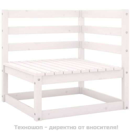 Градински ъглови дивани, 2 бр, бели, бор масив