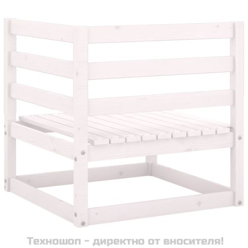 Градински ъглови дивани, 2 бр, бели, бор масив
