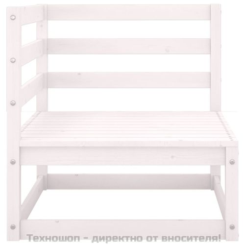 Градински ъглови дивани, 2 бр, бели, бор масив