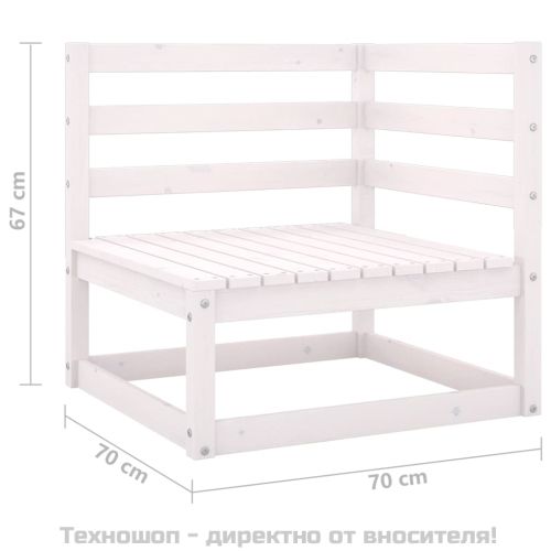 Градински ъглови дивани, 2 бр, бели, бор масив