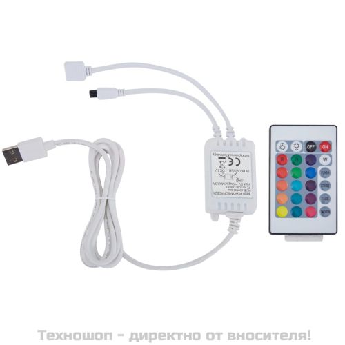 Рамка за легло с LED, бяла, изкуствена кожа, 180x200 cм