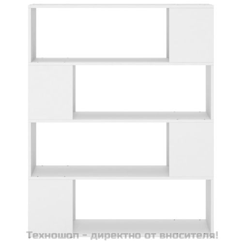 Библиотека/разделител за стая, бяла, 100x24x124 см