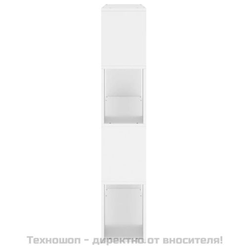 Библиотека/разделител за стая, бяла, 100x24x124 см
