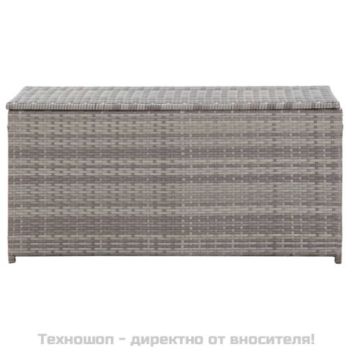 Градински сандък за съхранение, полиратан, 100x50x50 см, сив