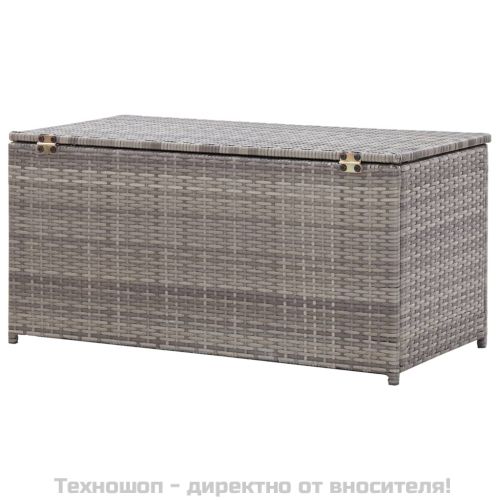 Градински сандък за съхранение, полиратан, 100x50x50 см, сив