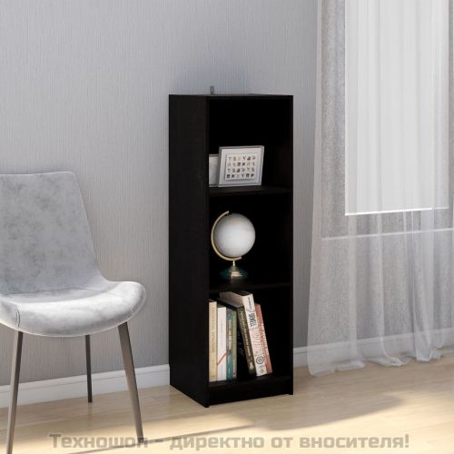 Библиотека/разделител за стая, черна, 36x33x110 см, бор масив
