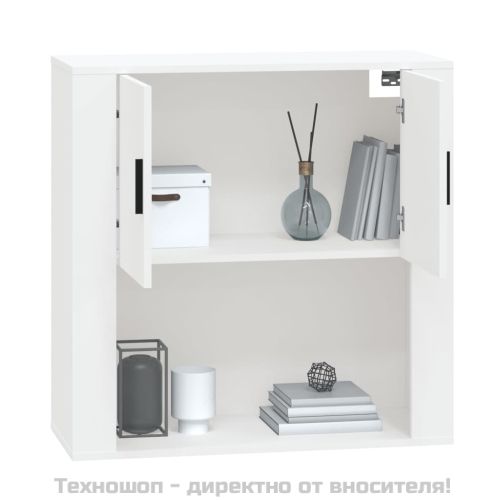 Стенен шкаф, бял, 80x33x80 см, инженерно дърво