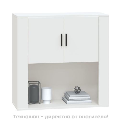 Стенен шкаф, бял, 80x33x80 см, инженерно дърво