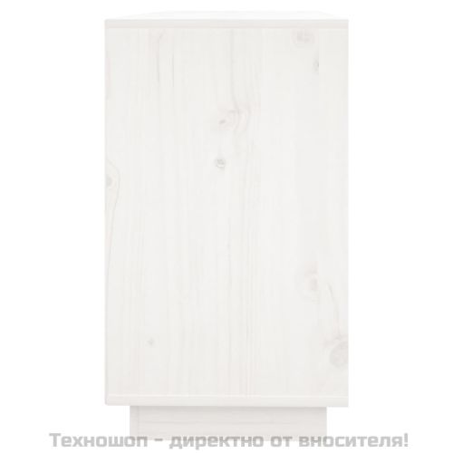 Сайдборд, бял, 111x34x60 см, бор масив