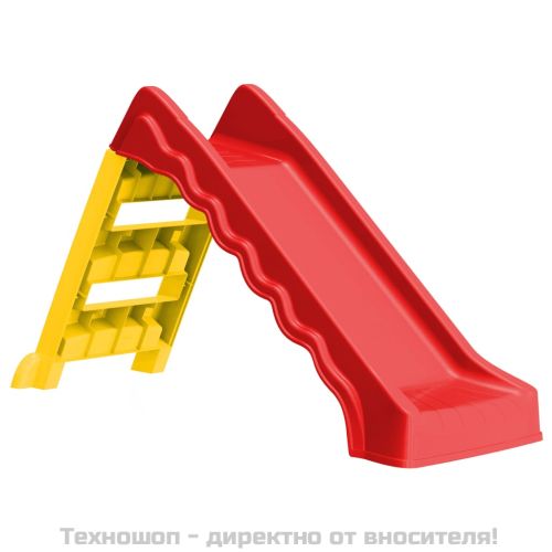 Сгъваема пързалка за деца за закрито и открито червено и жълто
