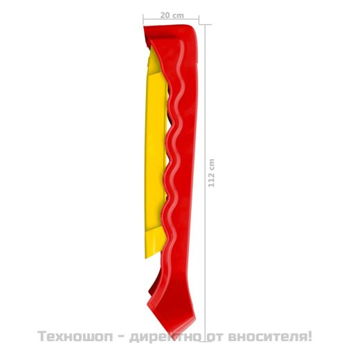Сгъваема пързалка за деца за закрито и открито червено и жълто